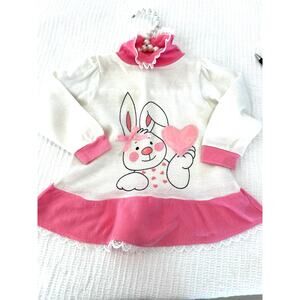 Vintage Carters Easter Bunny baby girl blouse great condition 24M baby  clothes
